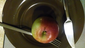 plate with apple